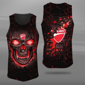 Ducati Skull Unisex Tank Top Basketball Jersey Style Gym Muscle Tee JTT598