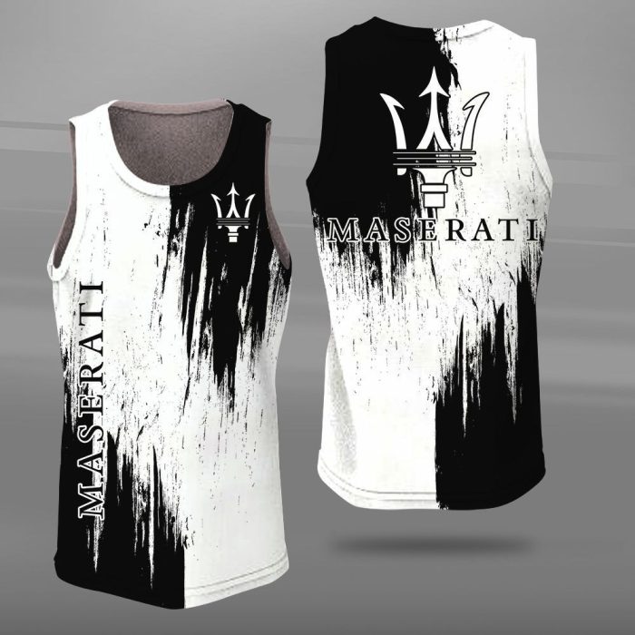 Maserati Unisex Tank Top Basketball Jersey Style Gym Muscle Tee JTT115