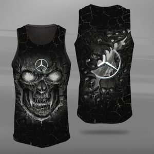 Mercedes Benz Skull Unisex Tank Top Basketball Jersey Style Gym Muscle Tee JTT606