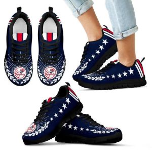 New York Yankees MLB Canvas Shoes Running Shoes Black Shoes Fly Sneakers