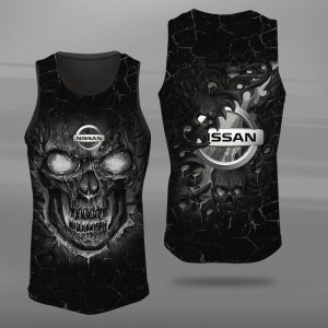 Nissan Skull Unisex Tank Top Basketball Jersey Style Gym Muscle Tee JTT617