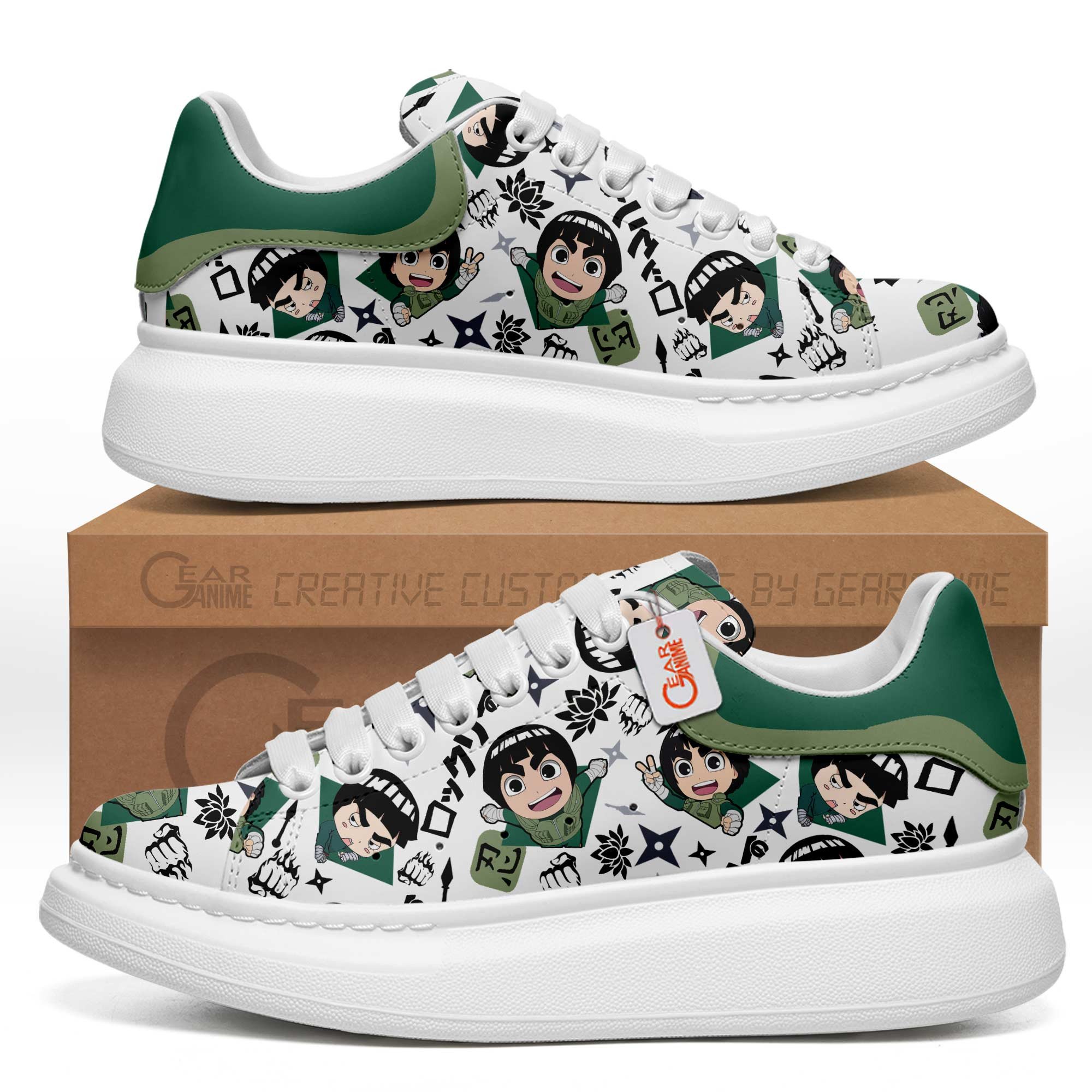 Rock-Lee-Pattern-MQ-Shoes-Custom-Sneakers-GMQ063 Rock Lee Pattern MQ Shoes Custom Sneakers GMQ063