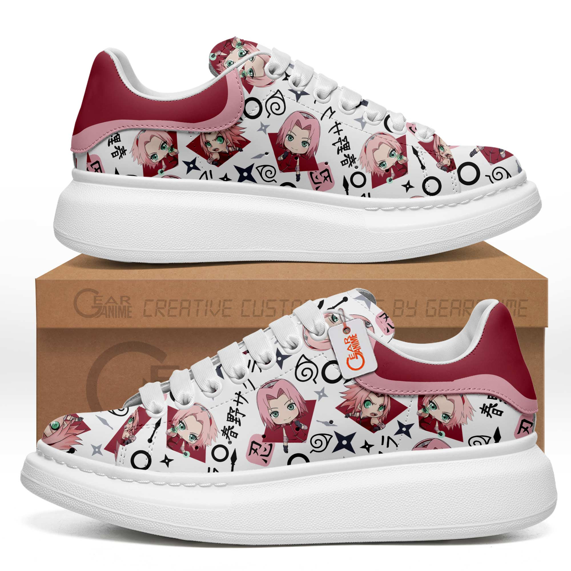 Sakura-Haruno-Pattern-MQ-Shoes-Custom-Sneakers-GMQ072 Sakura Haruno Pattern MQ Shoes Custom Sneakers GMQ072