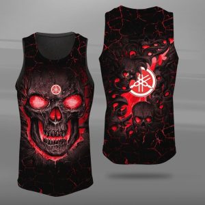 Yamaha Skull Unisex Tank Top Basketball Jersey Style Gym Muscle Tee JTT600