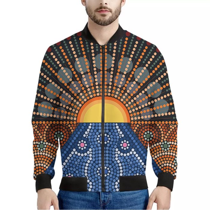 Aboriginal Indigenous Sunset Art Print Bomber Jacket