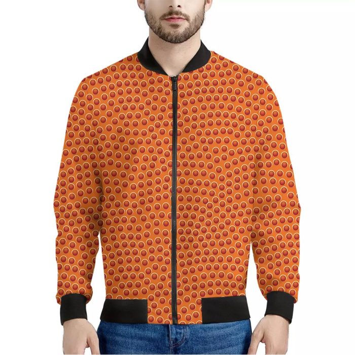 Basketball Bumps Texture Print Bomber Jacket