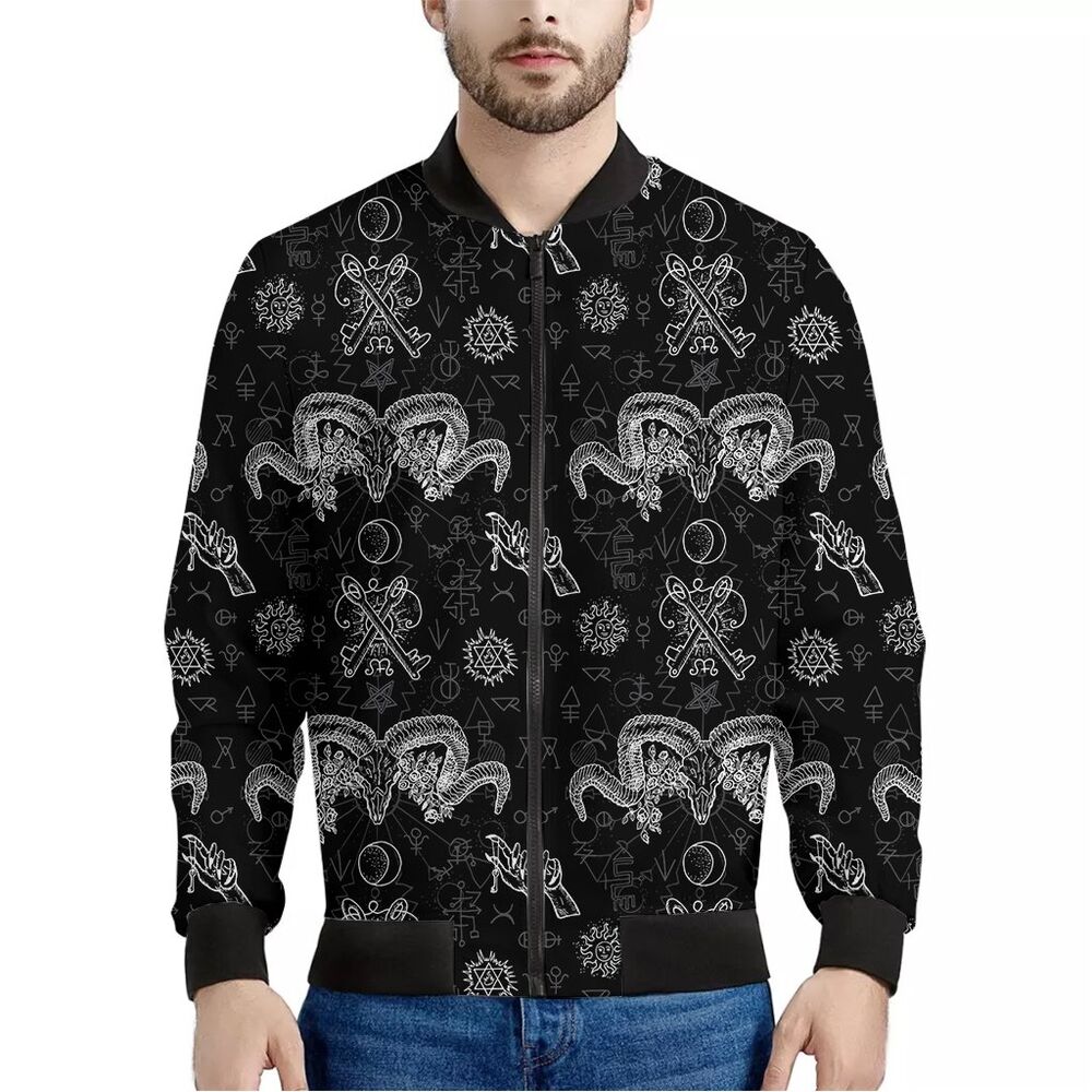 Capricorn Astrology Gothic Witch Men's Bomber Jacket