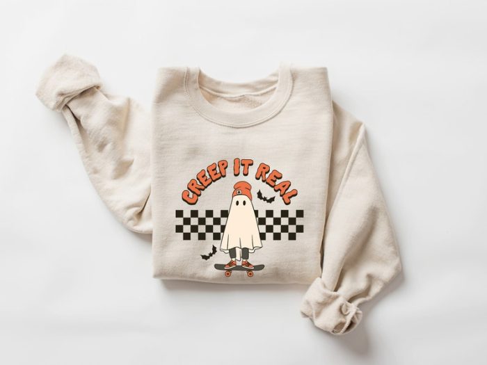 Creep It Real Sweatshirt Retro Halloween Sweatshirt Halloween Costume Vintage Halloween Sweater