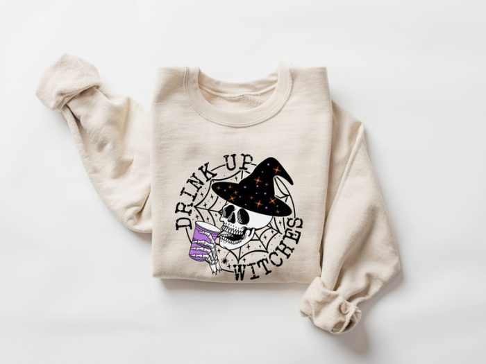 Drink Up Witches Sweat Halloween Sweatshirt Witch Sweatshirt Hocus Pocus Sweat Witches Brew Witchy Vibes Fall Clothing Halloween Party