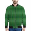 Green Tartan Saint Patrick's Day Print Bomber Jacket