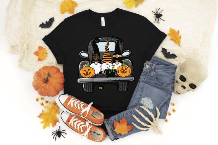 Halloween Truck Shirt Halloween Gnomes Tshirt Halloween Party Halloween T-Shirt Hocus Pocus Shirt Halloween Spooky Shirt