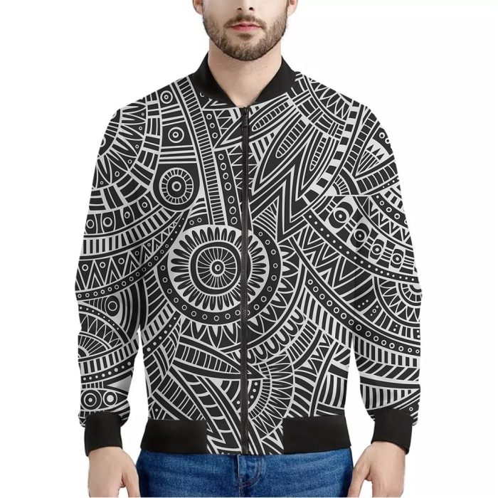 Hawaii Polynesian Tribal Print Bomber Jacket