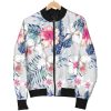 Hibiscus Orchids Hawaii Pattern Print Bomber Jacket