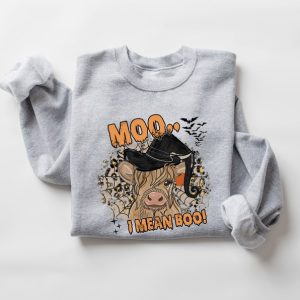Moo I Mean Boo Sweatshirt Halloween Boo Sweatshirt Heifer Funny Halloween Sweatshirt