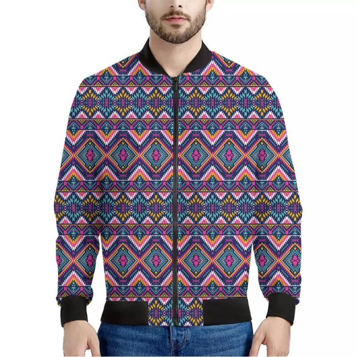 Native American Navajo Tribal Print Bomber Jacket