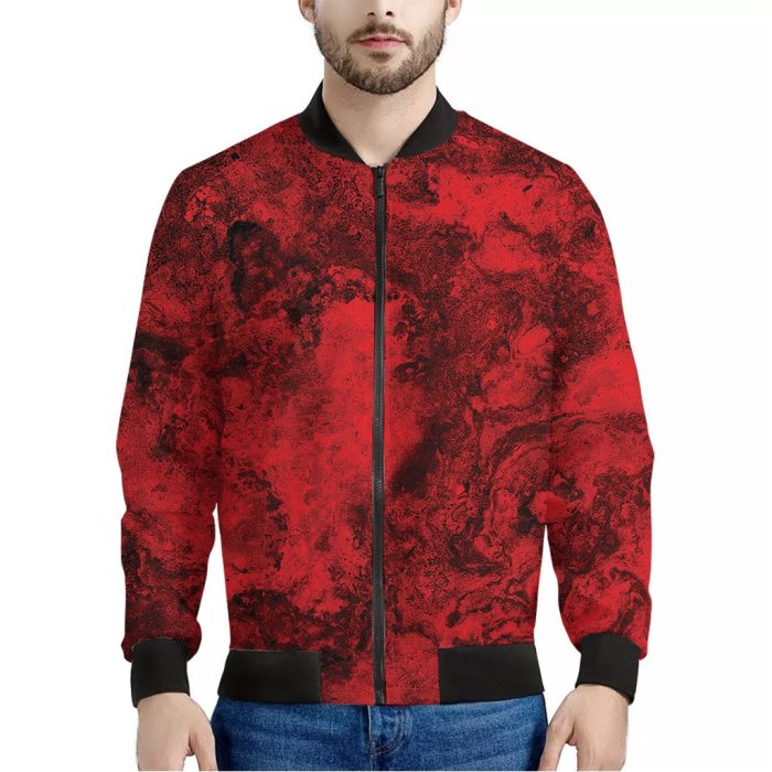 Red Blood Print Bomber Jacket