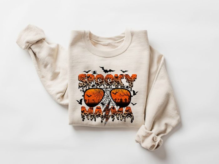 Spooky Mama Sweatshirt Halloween Vacation Sweatshirt Spooky Funny