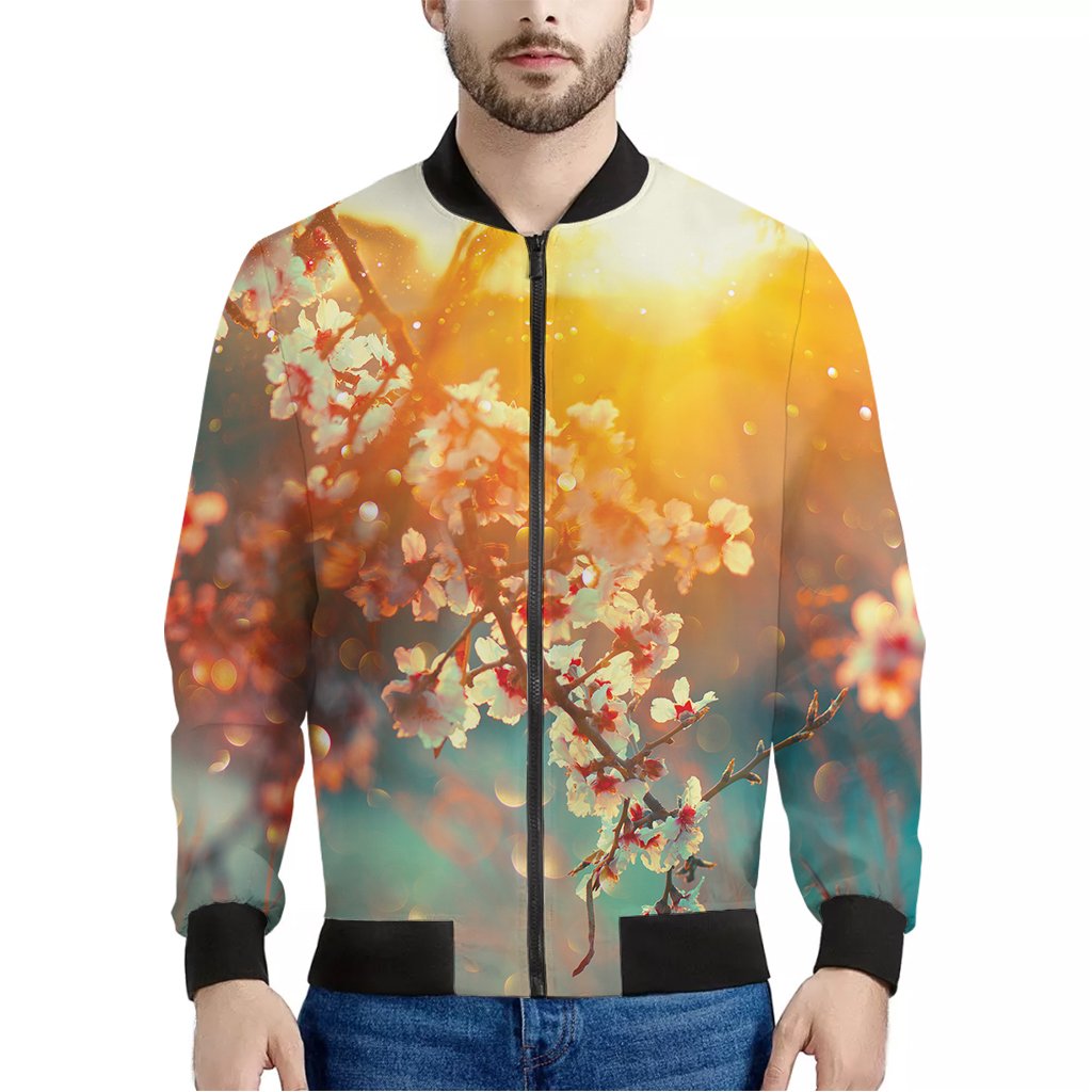 Sunrise Japanese Cherry Blossom Print Bomber Jacket – We sell presents ...