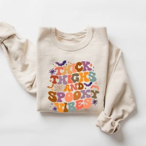 Thick Thighs Spooky Vibes Sweatshirt Funny Halloween Sweatshirt Halloween Sweatshirt Funny Sweatshirt 2023 Halloween Spooky Vibes Sweatshirt