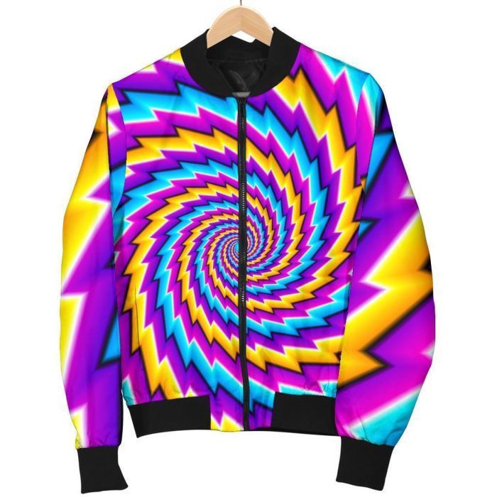 Twisted Spiral Moving Optical Illusion Bomber Jacket