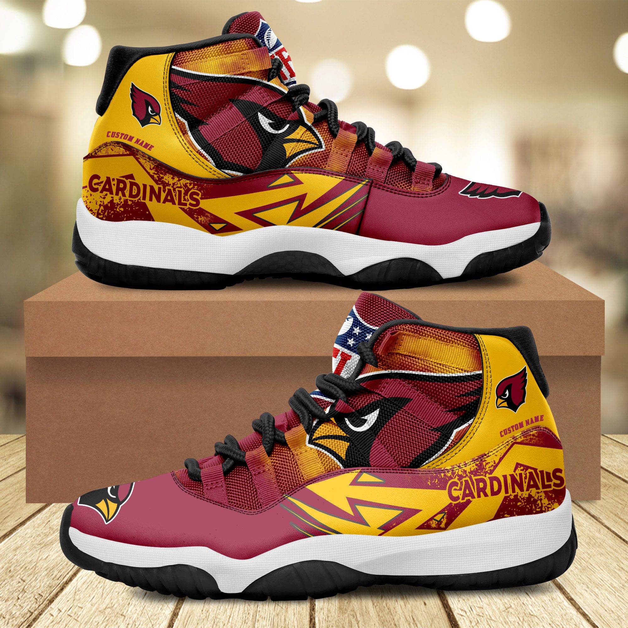 Arizona-Cardinals-Big-Logo-NFL-Personalized-JD11-Sneaker-Basketball-Shoes Arizona Cardinals Big Logo NFL Personalized JD11 Sneaker Basketball Shoes