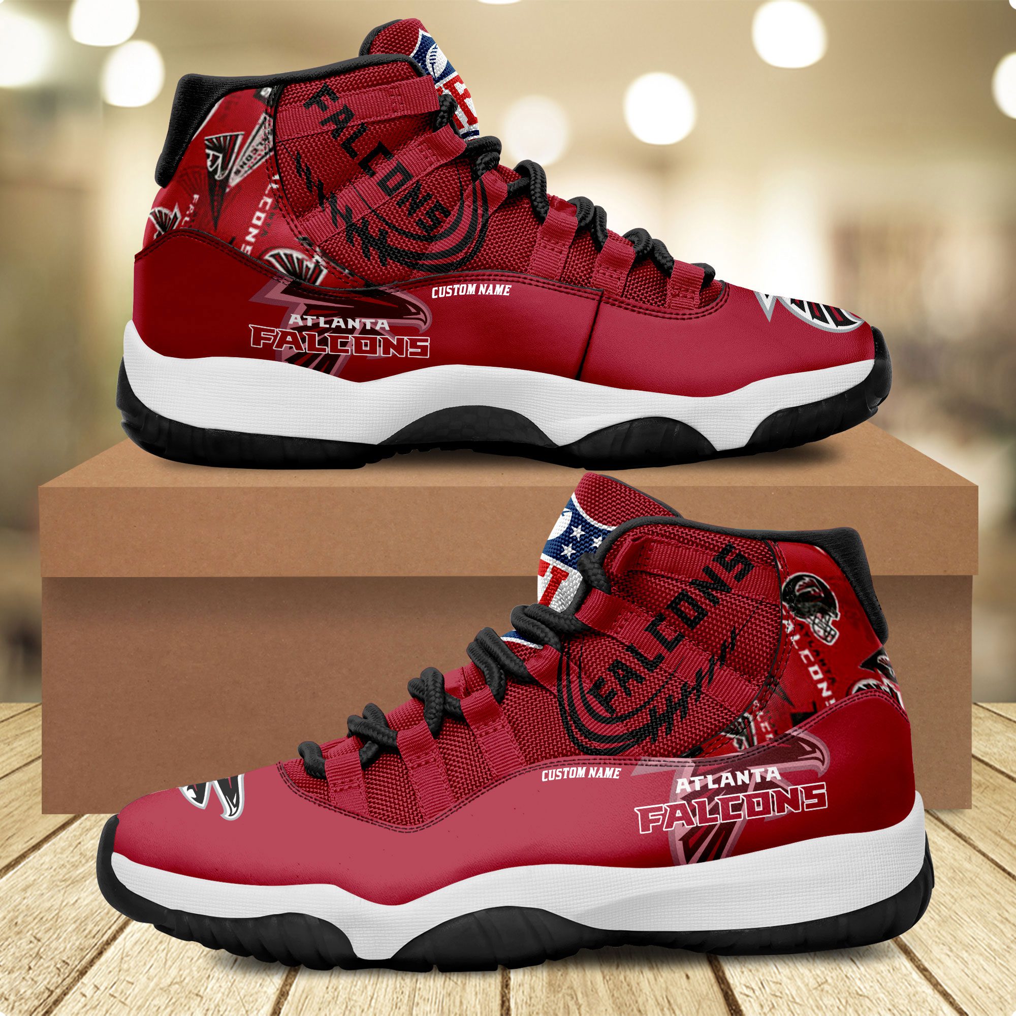 Atlanta-Falcons-Personalized-JD11-Sneaker-Basketball-Shoes Atlanta Falcons Personalized JD11 Sneaker Basketball Shoes