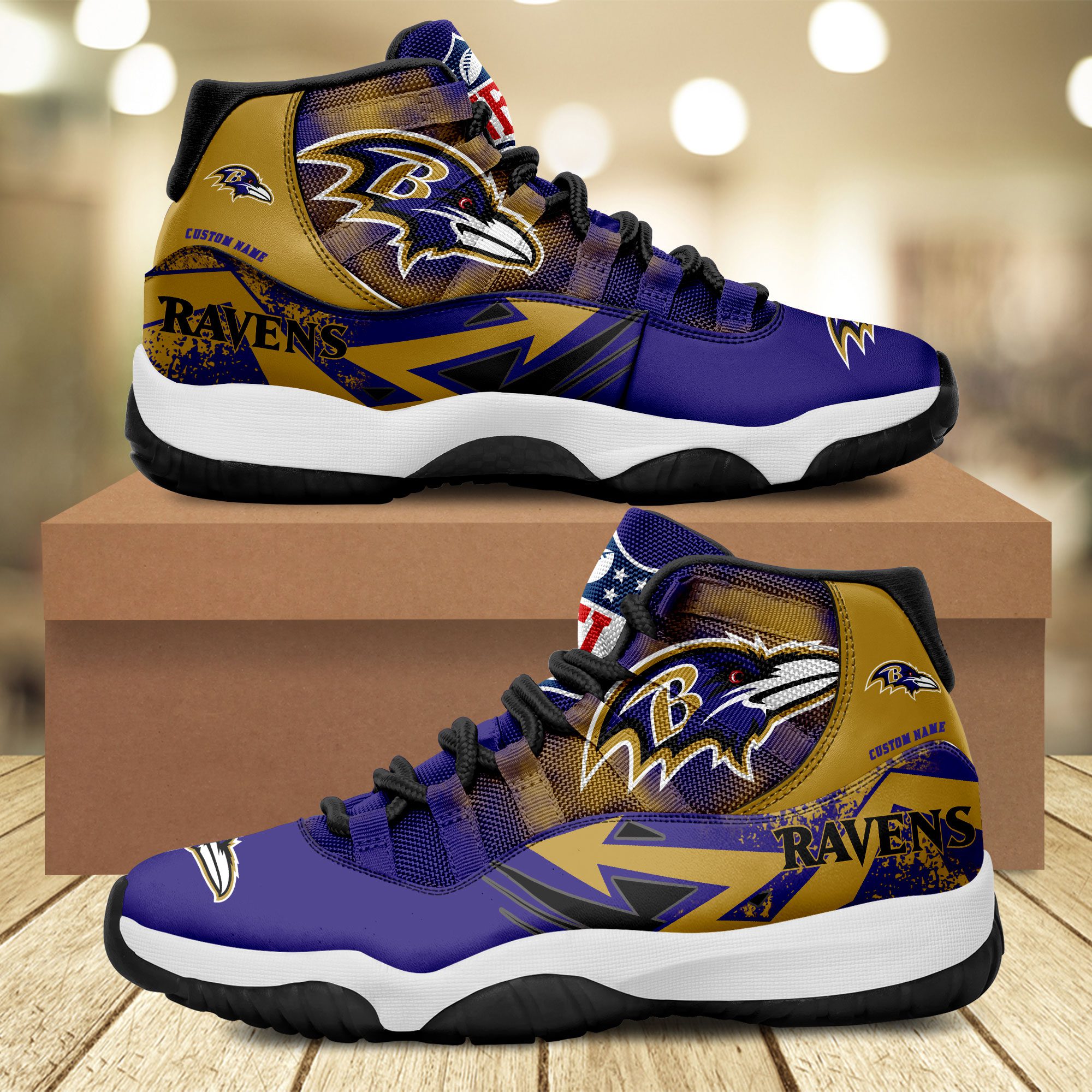 Baltimore-Ravens-Big-Logo-NFL-Personalized-JD11-Sneaker-Basketball-Shoes Baltimore Ravens Big Logo NFL Personalized JD11 Sneaker Basketball Shoes
