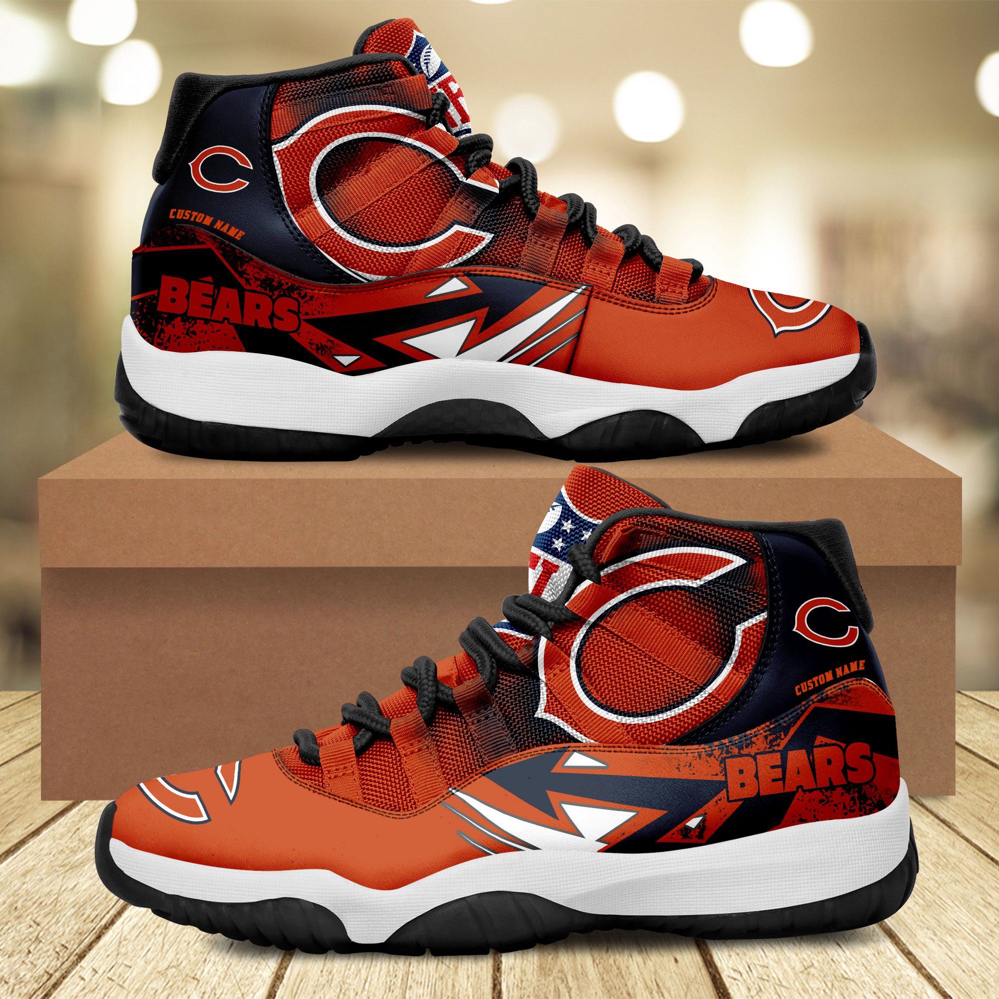 Chicago-Bears-Big-Logo-NFL-Personalized-JD11-Sneaker-Basketball-Shoes Chicago Bears Big Logo NFL Personalized JD11 Sneaker Basketball Shoes