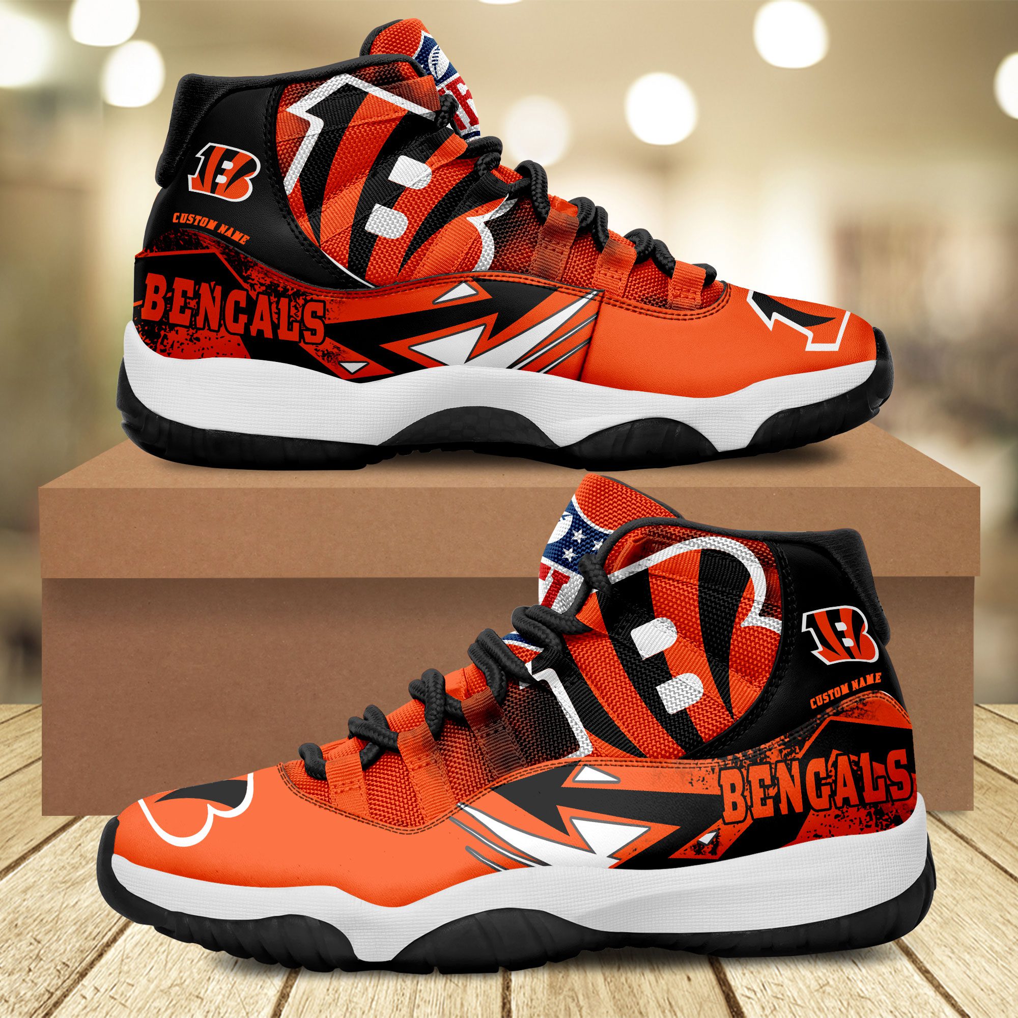 Cincinnati-Bengals-Big-Logo-NFL-Personalized-JD11-Sneaker-Basketball-Shoes Cincinnati Bengals Big Logo NFL Personalized JD11 Sneaker Basketball Shoes
