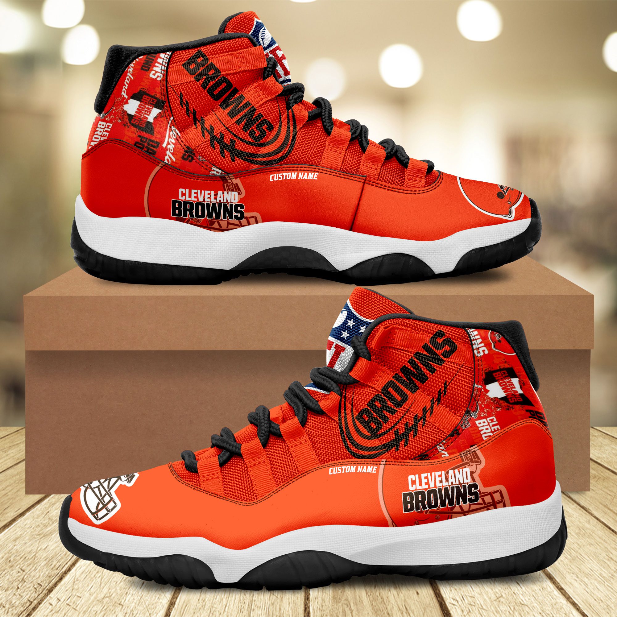 Cleveland-Browns-Personalized-JD11-Sneaker-Basketball-Shoes Cleveland Browns Personalized JD11 Sneaker Basketball Shoes
