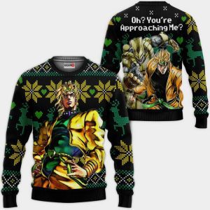 Dio Brando Ugly Christmas Sweater Pullover Hoodie Custom Oh You're Approaching Me Anime jj's Xmas Gifts For Fans