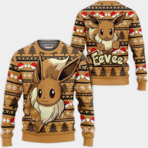 Eevee Ugly Christmas Sweater Pullover Hoodie Custom Anime Xmas Gifts