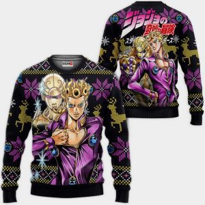 Giorno Giovanna Ugly Christmas Sweater Pullover Hoodie Custom JJBA Xmas Gifts