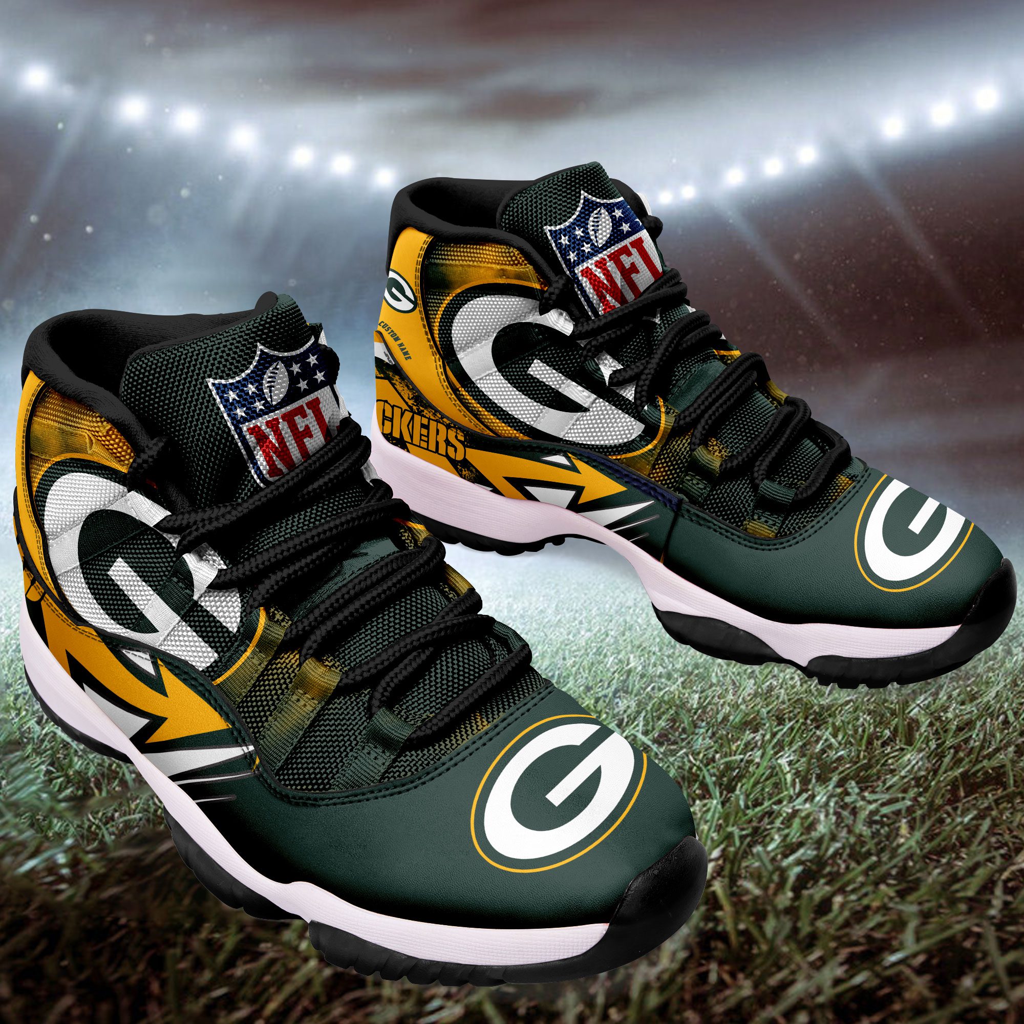 Green-Bay-Packers-Big-Logo-NFL-Personalized-JD11-Sneaker-Basketball-Shoes-1
