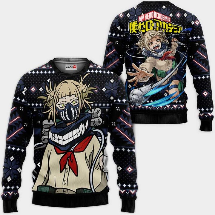 Himiko-Toga-Ugly-Christmas-Sweater-Pullover-Hoodie-Custom-Anime-Xmas-Gifts Himiko Toga Ugly Christmas Sweater Pullover Hoodie Custom Anime Xmas Gifts
