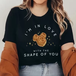 I'm In Love With The Shape Of You Mickey Waffle Disney Snacks Kid Tee - Unisex T-Shirt