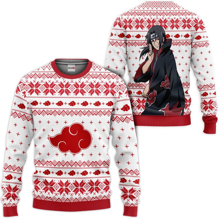 Itachi-Uchiha-Ugly-Christmas-Sweater-Pullover-Hoodie-Custom Itachi Uchiha Ugly Christmas Sweater Pullover Hoodie Custom