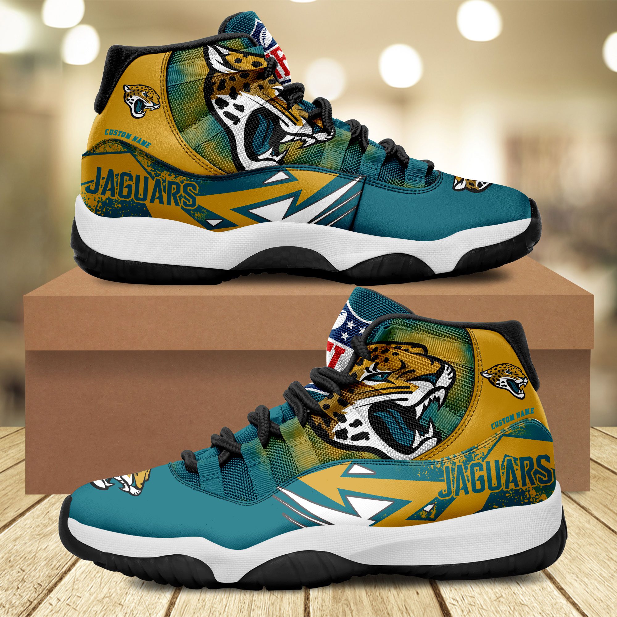 Jacksonville-Jaguars-Big-Logo-NFL-Personalized-JD11-Sneaker-Basketball-Shoes Jacksonville Jaguars Big Logo NFL Personalized JD11 Sneaker Basketball Shoes