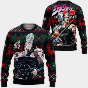 Jean Pierre Polnareff Ugly Christmas Sweater Pullover Hoodie Custom JJBA Anime Xmas Gifts