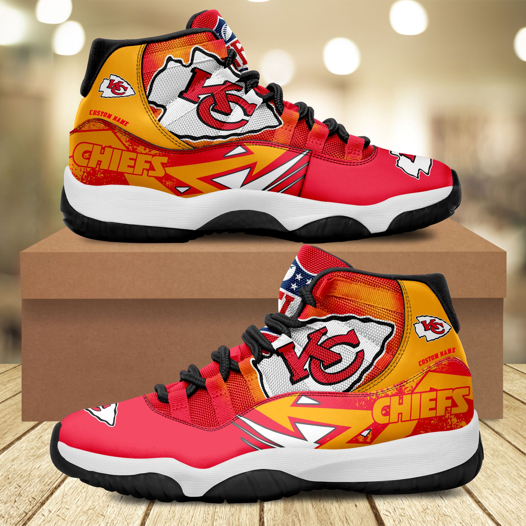 Kansas-City-Chiefs-Big-Logo-NFL-Personalized-JD11-Sneaker-Basketball-Shoes Kansas City Chiefs Big Logo NFL Personalized JD11 Sneaker Basketball Shoes