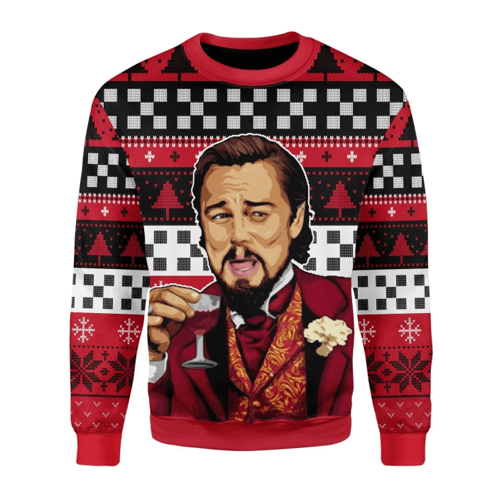 Laughing Leo Meme Ugly Christmas Sweater