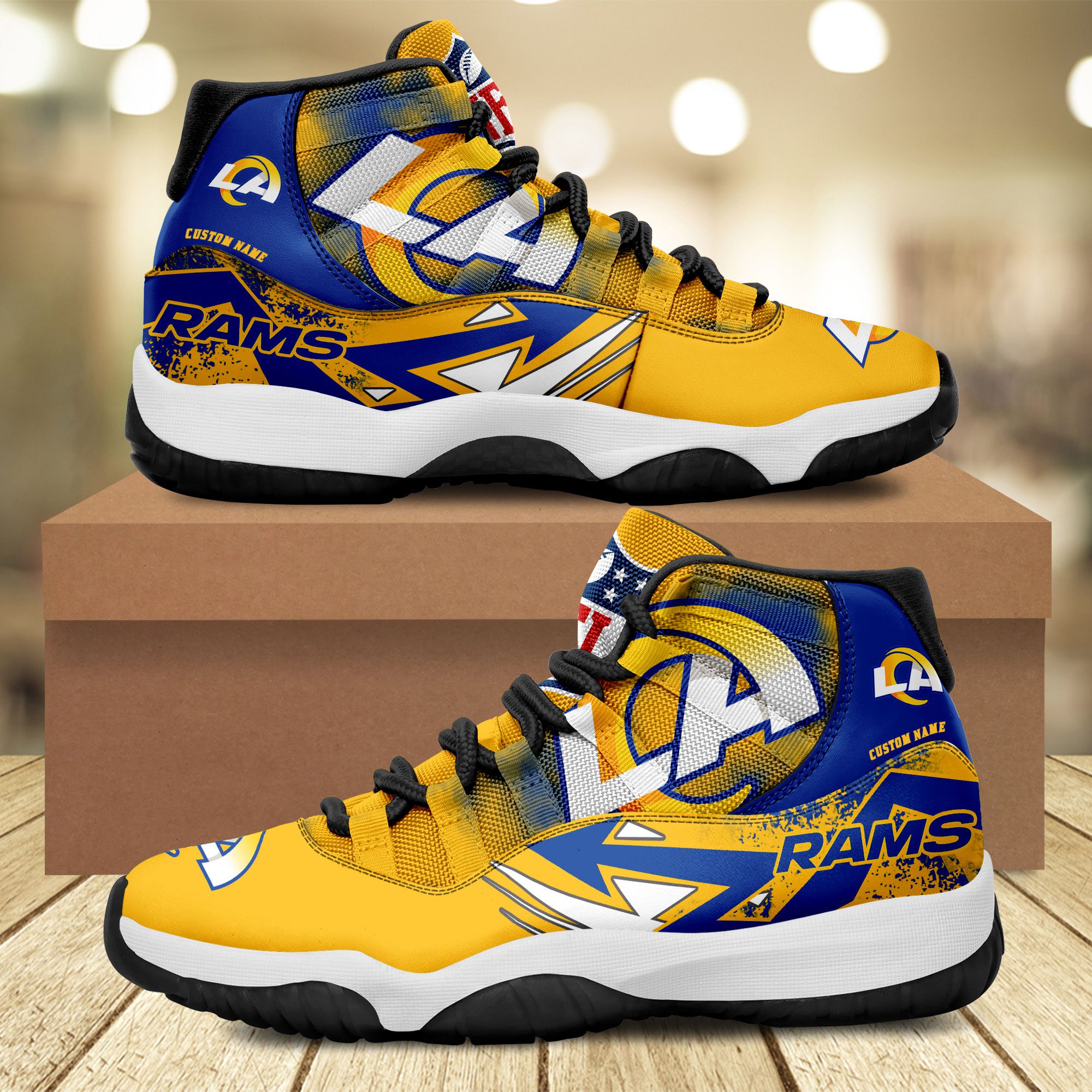 Los-Angeles-Rams-Big-Logo-NFL-Personalized-JD11-Sneaker-Basketball-Shoes Los Angeles Rams Big Logo NFL Personalized JD11 Sneaker Basketball Shoes