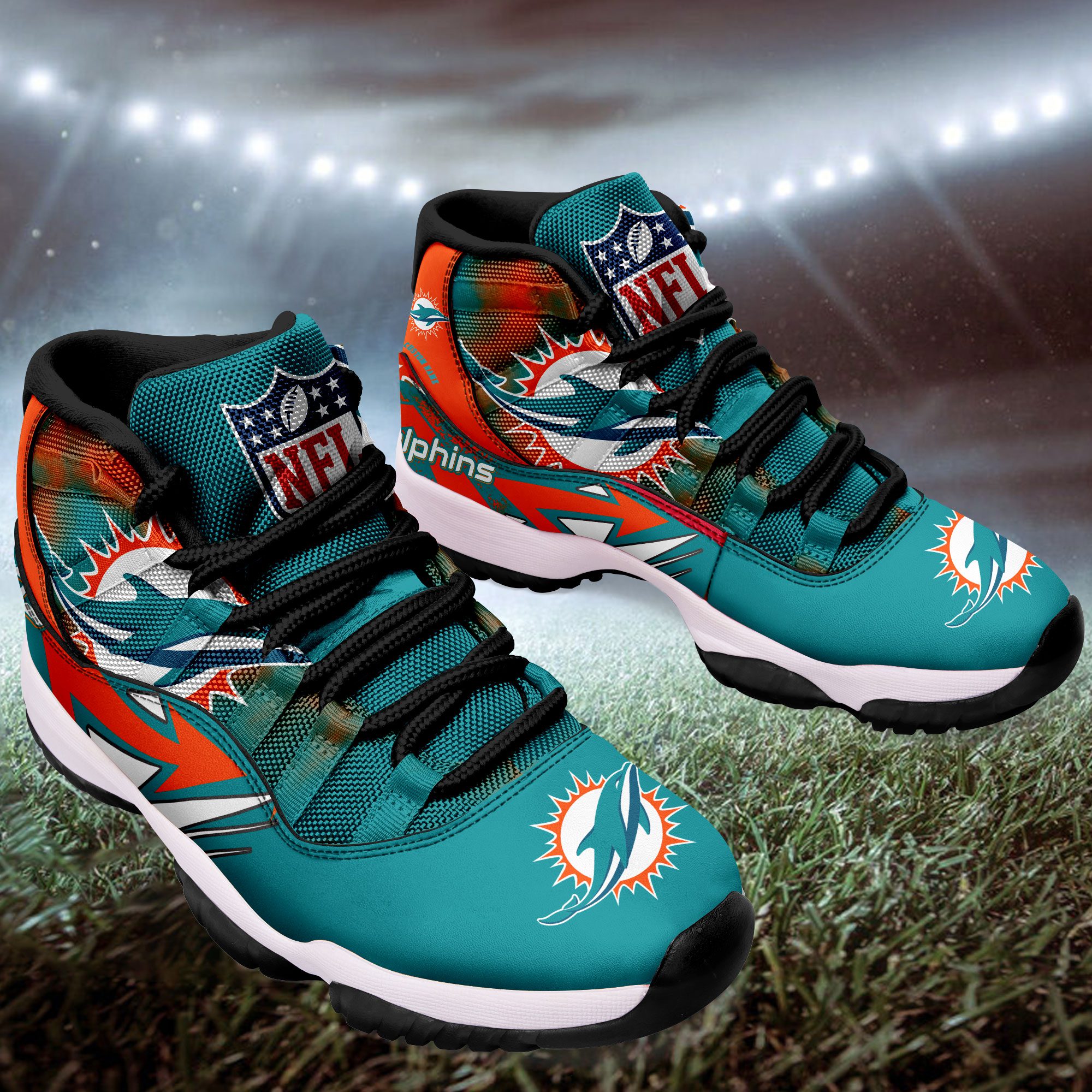 Miami-Dolphins-Big-Logo-NFL-Personalized-JD11-Sneaker-Basketball-Shoes-1