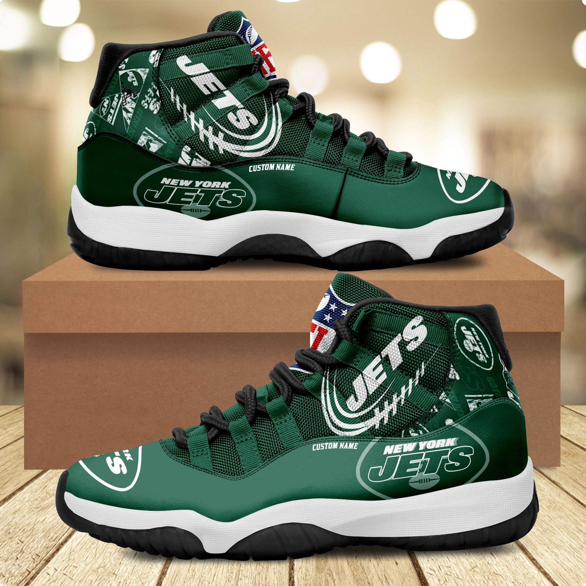 New-York-Jets-Personalized-JD11-Sneaker-Basketball-Shoes New York Jets Personalized JD11 Sneaker Basketball Shoes