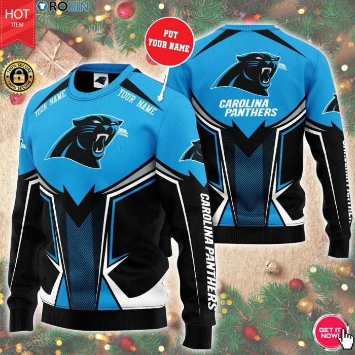 Personalized Custom Name Carolina Panthers 3D Print Ugly Sweater