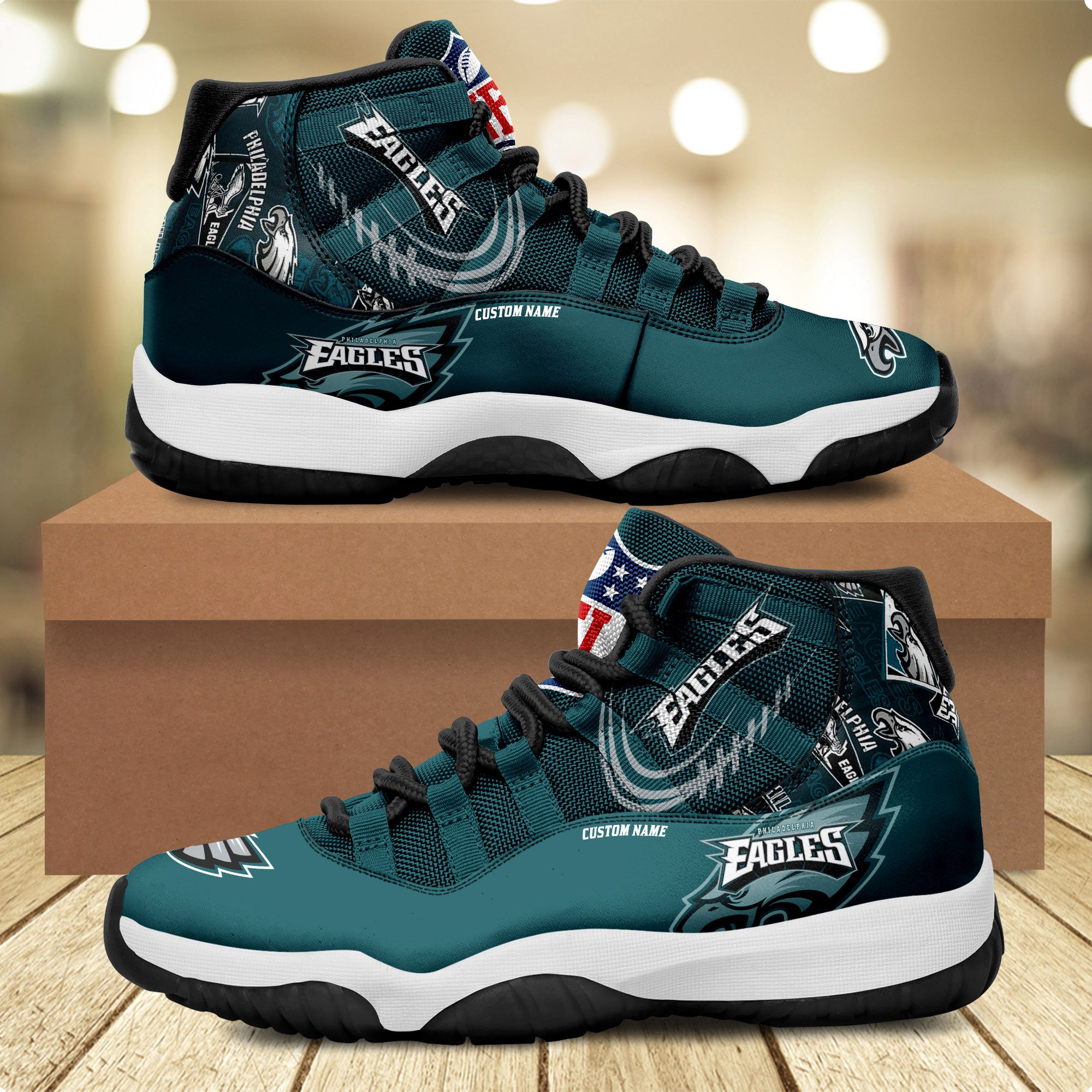 Philadelphia-Eagles-Personalized-JD11-Sneaker-Basketball-Shoes Philadelphia Eagles Personalized JD11 Sneaker Basketball Shoes