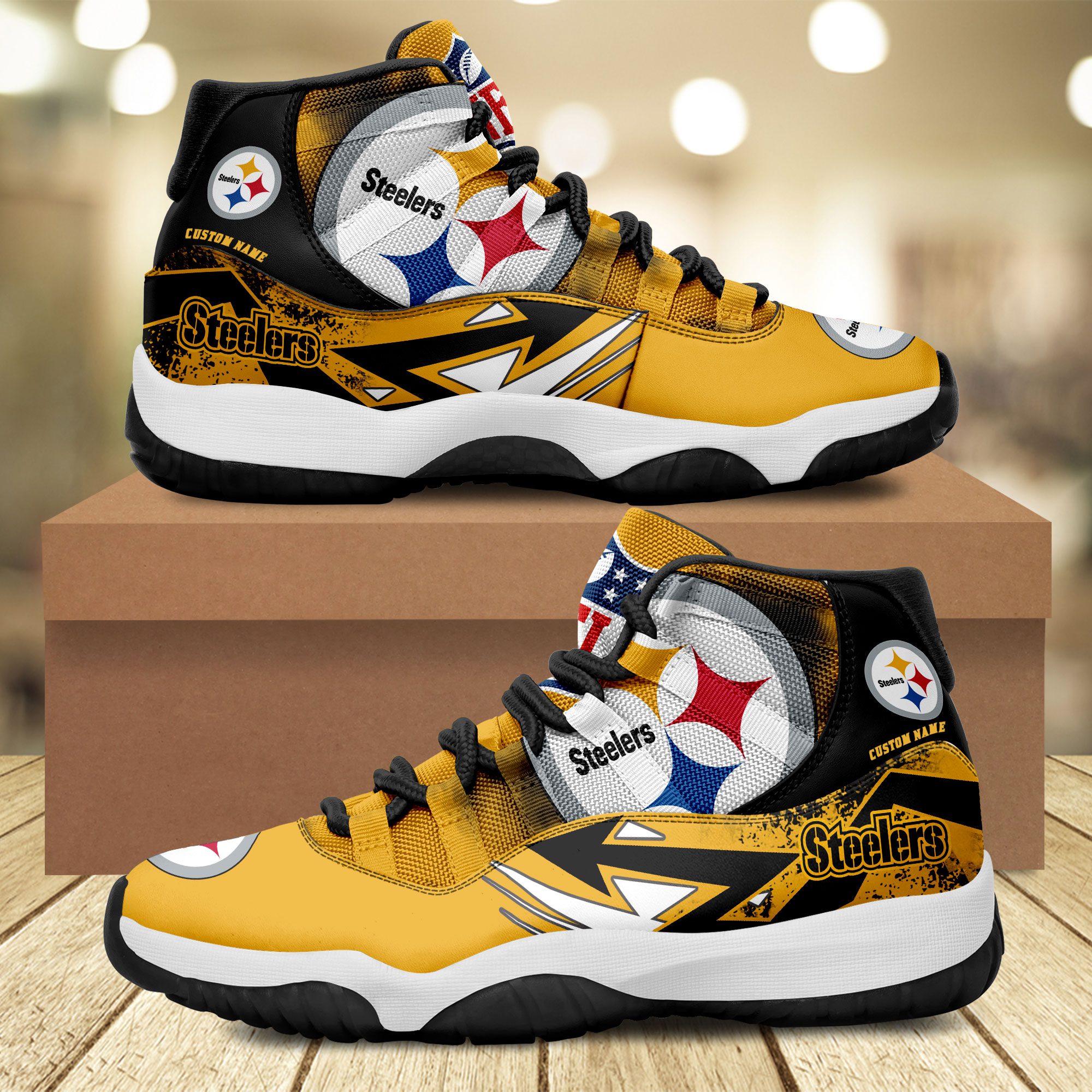 Pittsburgh-Steelers-Big-Logo-NFL-Personalized-JD11-Sneaker-Basketball-Shoes Pittsburgh Steelers Big Logo NFL Personalized JD11 Sneaker Basketball Shoes