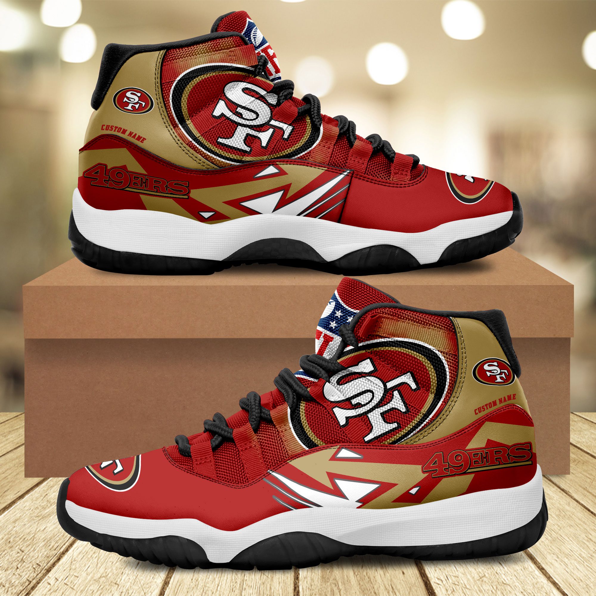 San-Francisco-49Ers-Big-Logo-NFL-Personalized-JD11-Sneaker-Basketball-Shoes San Francisco 49Ers Big Logo NFL Personalized JD11 Sneaker Basketball Shoes