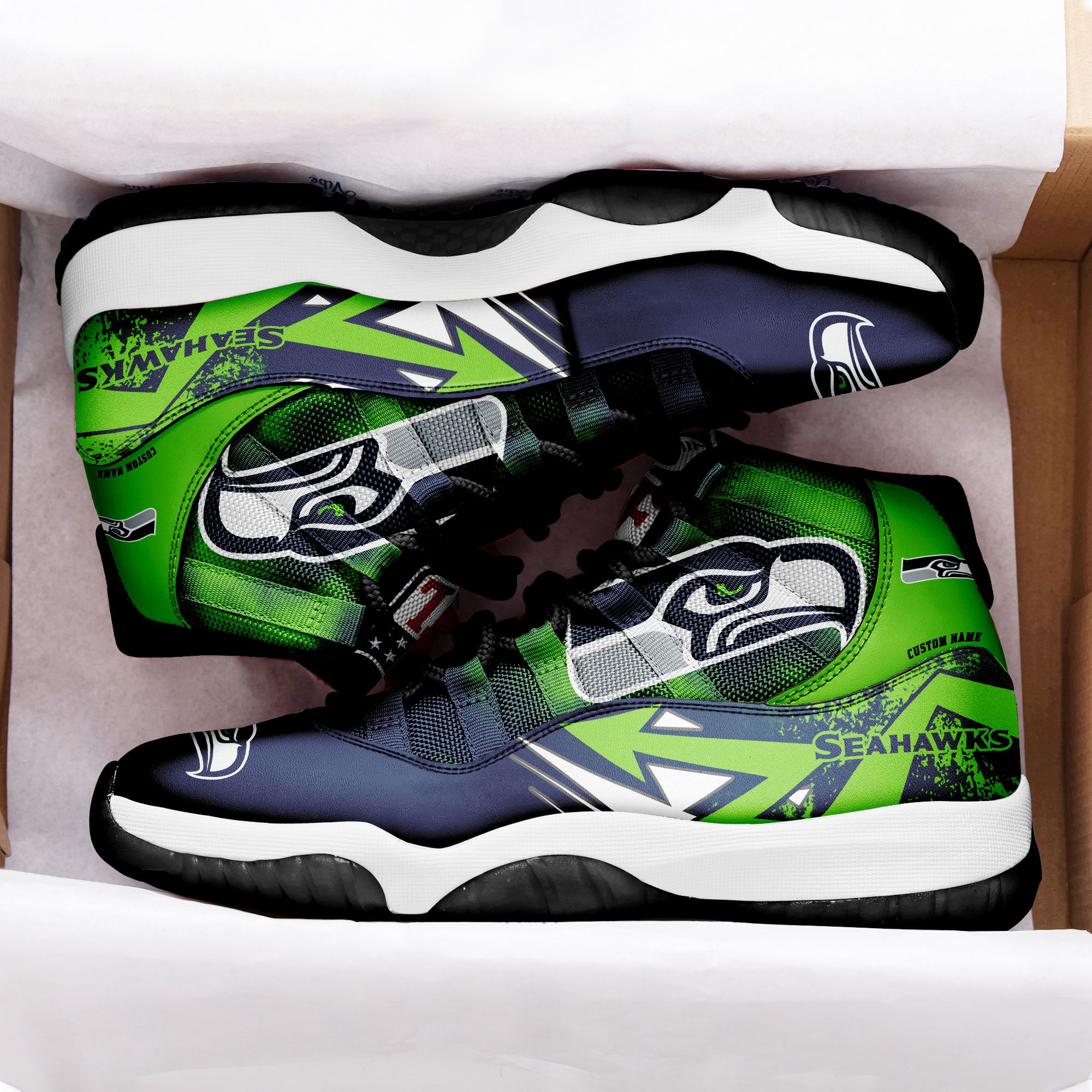 Seattle-Seahawks-Big-Logo-NFL-Personalized-JD11-Sneaker-Basketball-Shoes-2