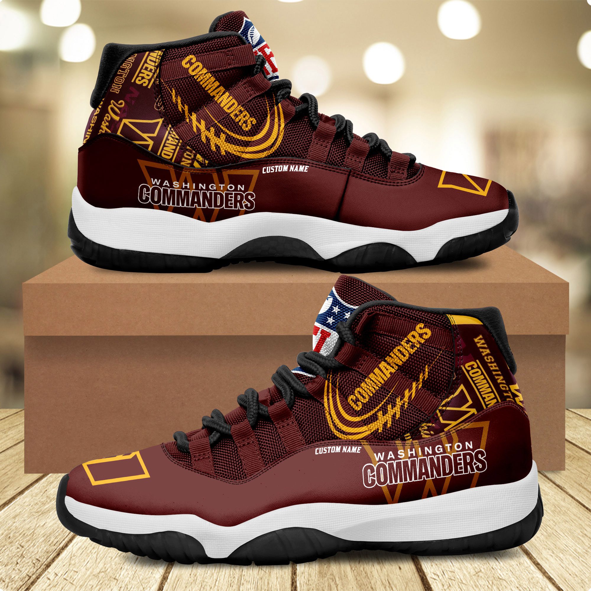 Washington-Commanders-Personalized-JD11-Sneaker-Basketball-Shoes Washington Commanders Personalized JD11 Sneaker Basketball Shoes